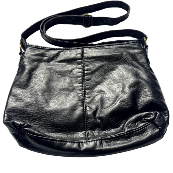 Wallflower Slouchy Black Faux Leather Crossbody - Picture 9 of 10